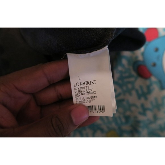 LC Waikiki Classic Crewneck Long Sleeve Sweater Diamond Large Indigo Acrylic - Picture 4 of 6